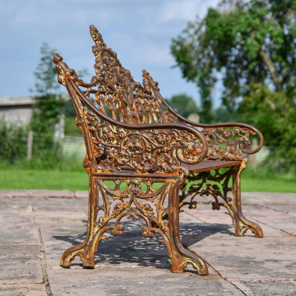 Rustic Cast Iron Gothic Two Seat Bench