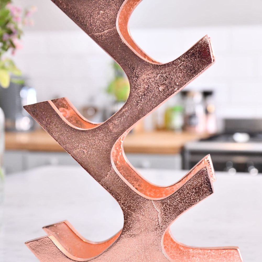 Copper Art Deco 11 Bottle Wine Rack