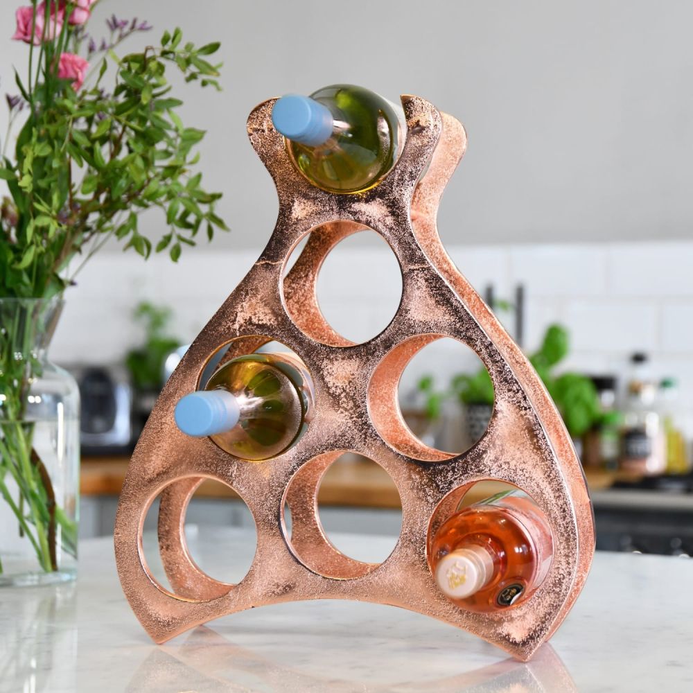 Copper wall wine rack deals