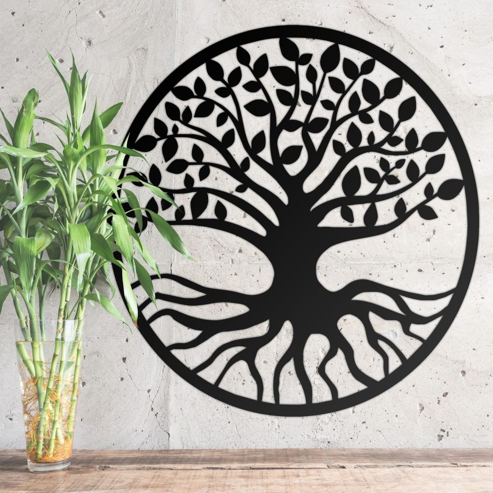 Black Tree Of Life Wall Art With Bamboo