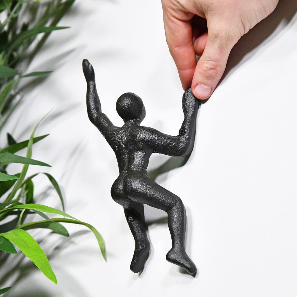 Cast Iron Person Climbing Coat Hook