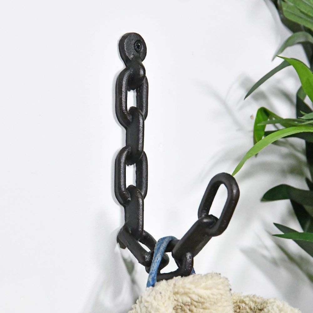 Large Cast Iron Chain Coat Hook
