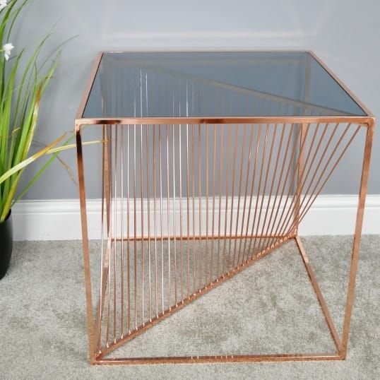 Copper metal hot sale coffee table