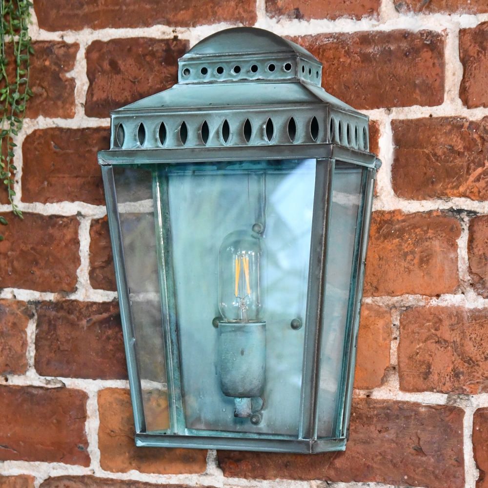 Georgian Manor Simplistic Brass Wall Light- Verdigris 