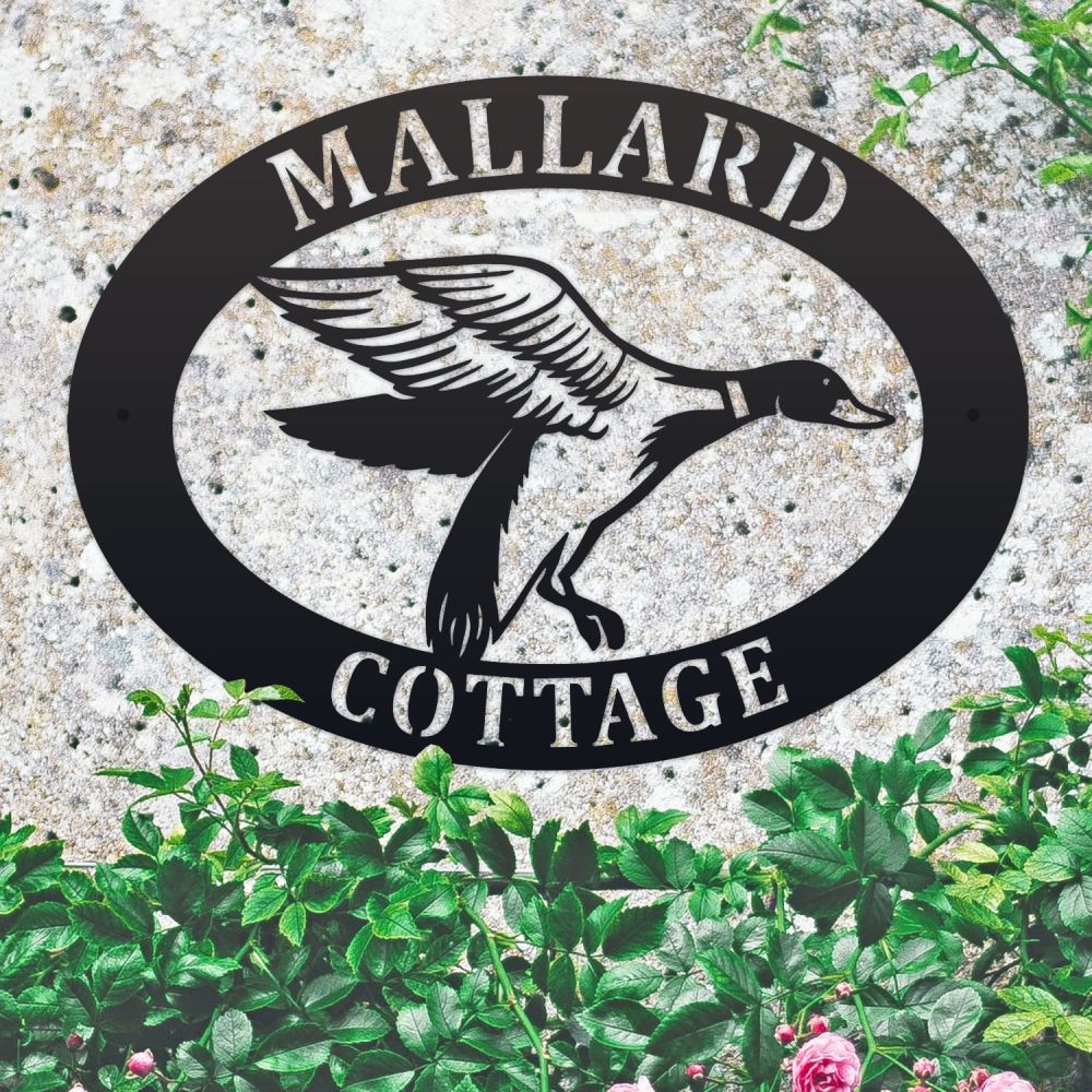 Mallard Oval House Name Sign On a Granite Wall