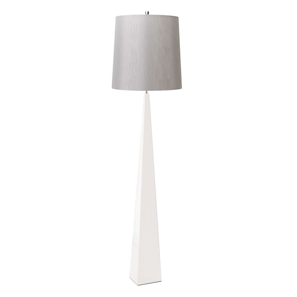 White Steel 'Affilato' Triangular Floor Lamp