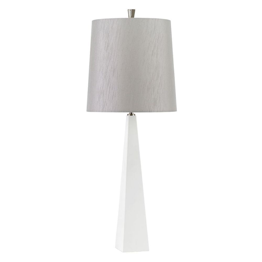 White Steel 'Affilato' Triangular Table Lamp