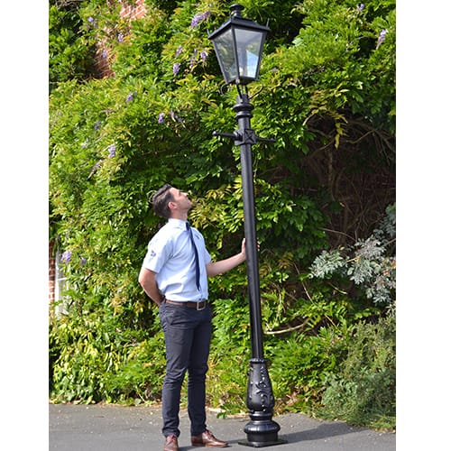The Black Dorchester Lamp Post In 3.7 Metres