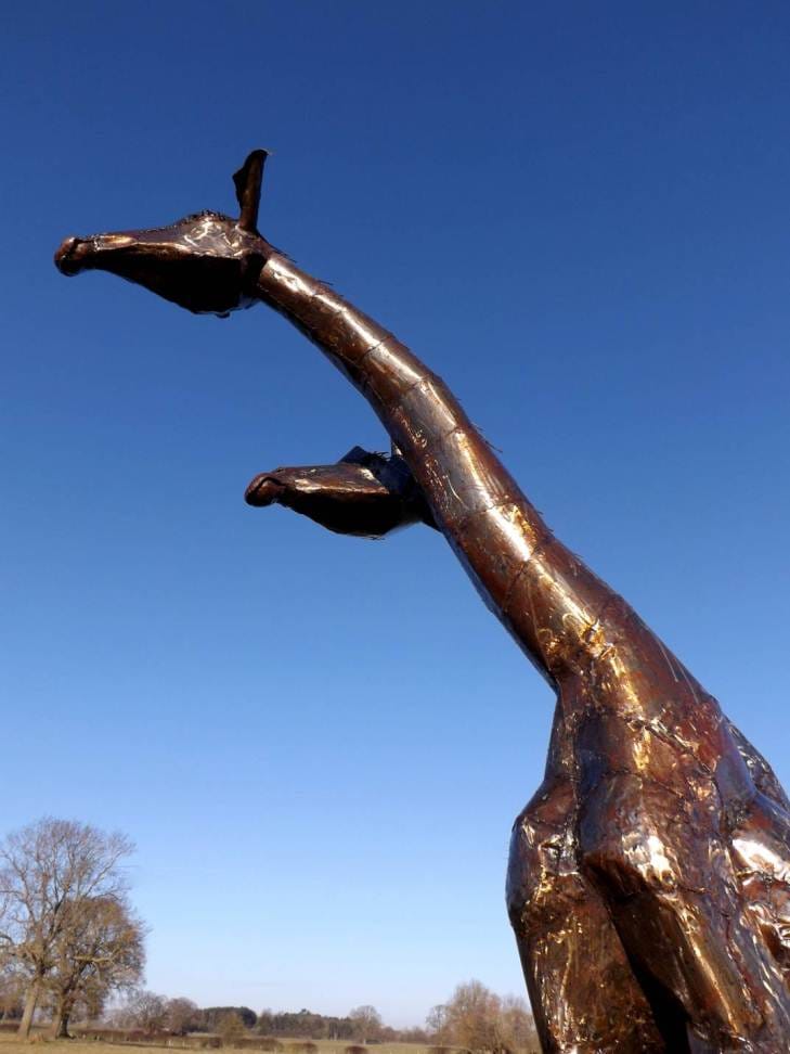 'Savannah Sanctuary' Running Giraffes Garden Sculpture