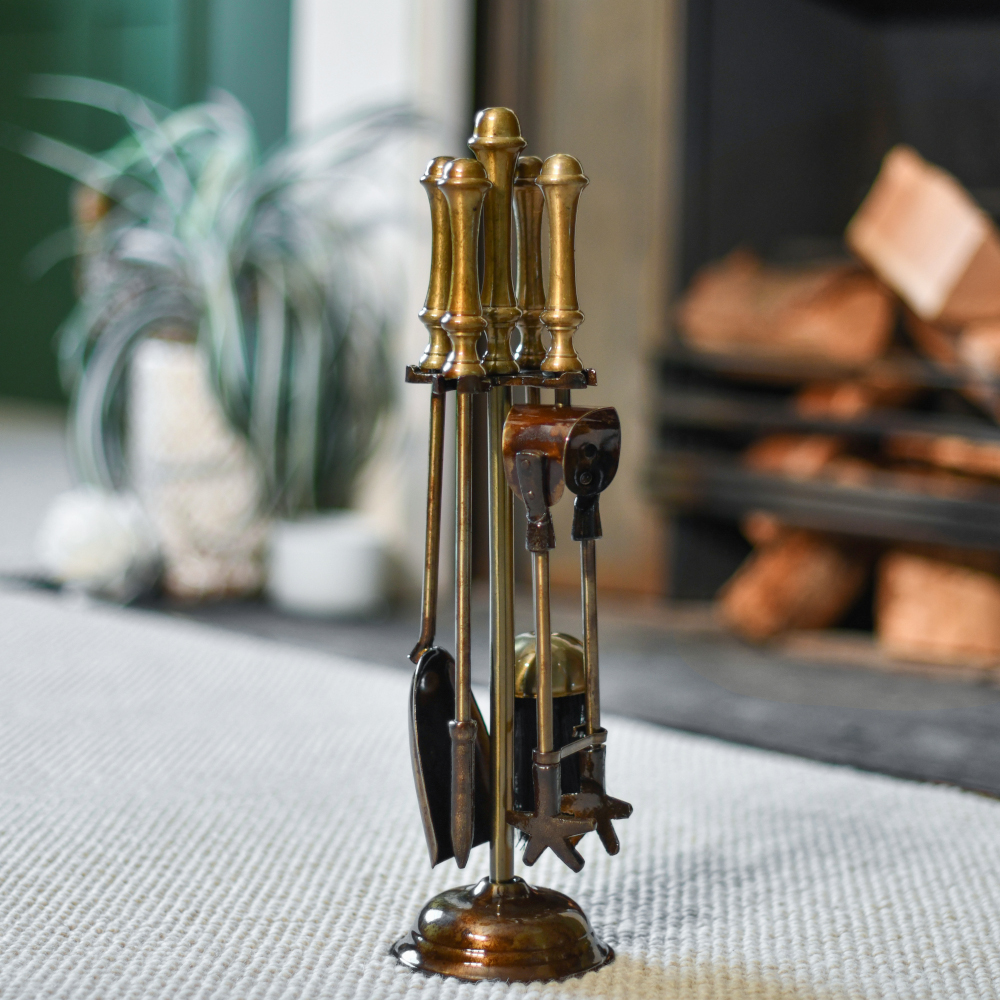 'Coven Hall' Antique Brass Companion Set