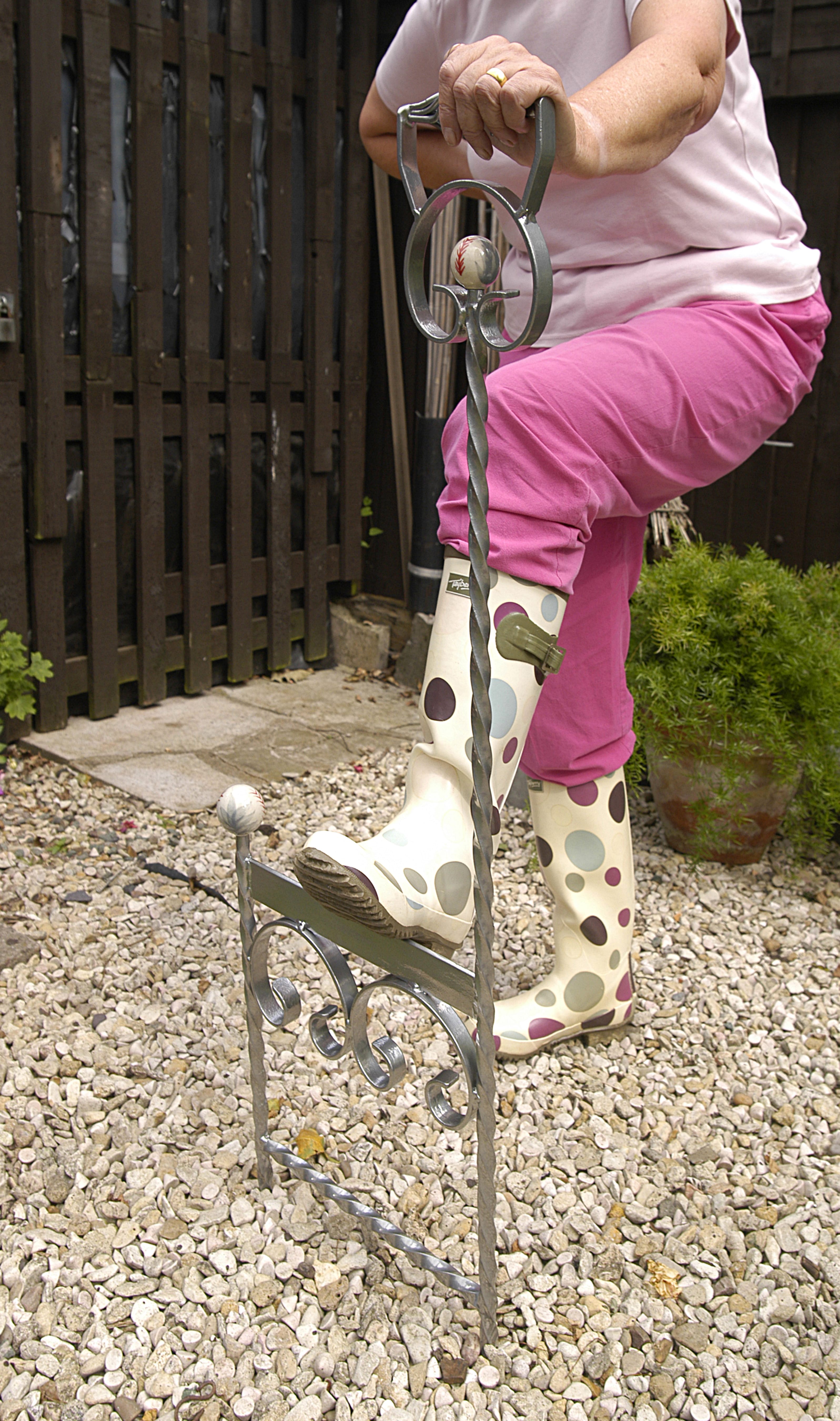 The 'Harmer Hill' Boot Scraper with Handle In Silver