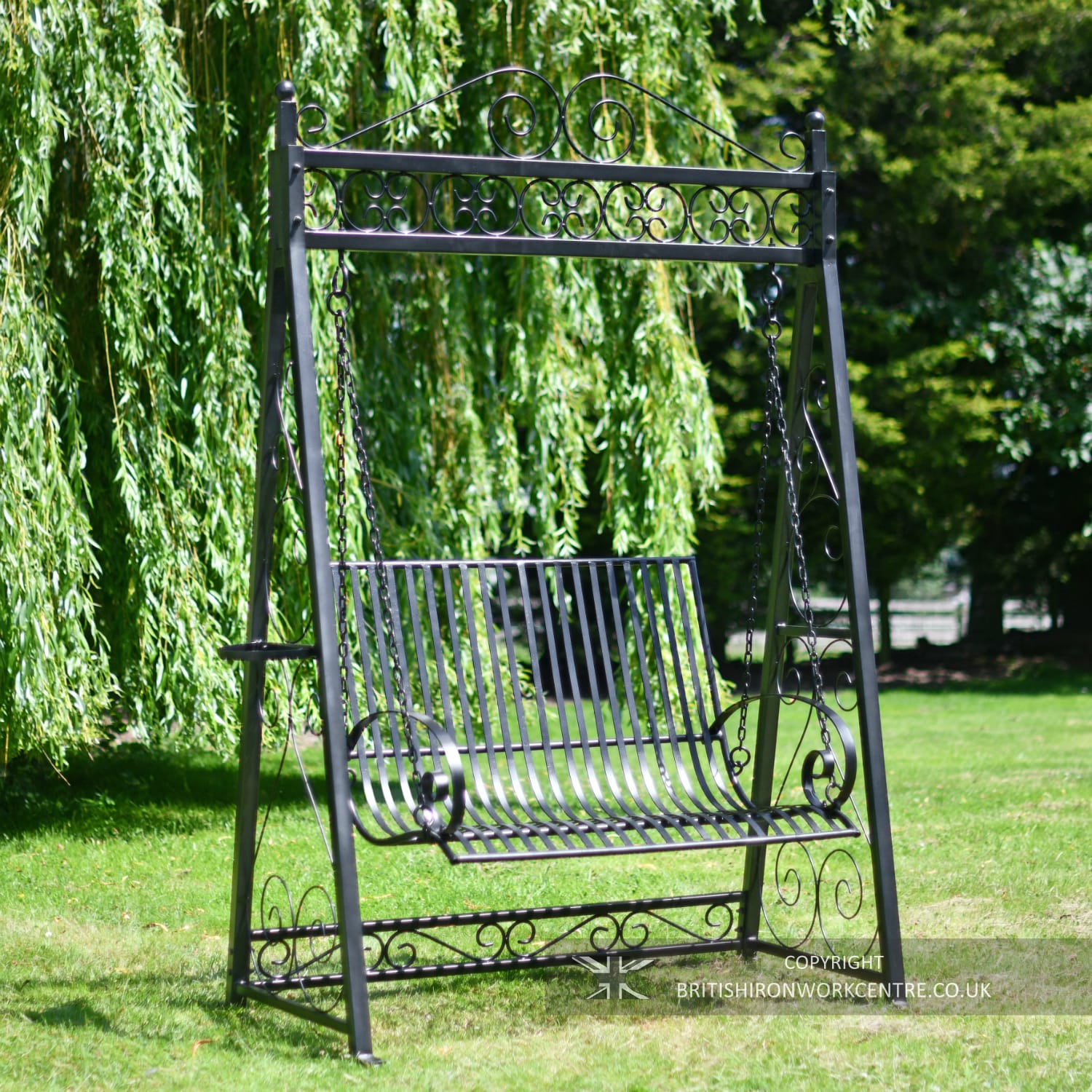 The "Briar Rose" Garden Bench - Midnight Black