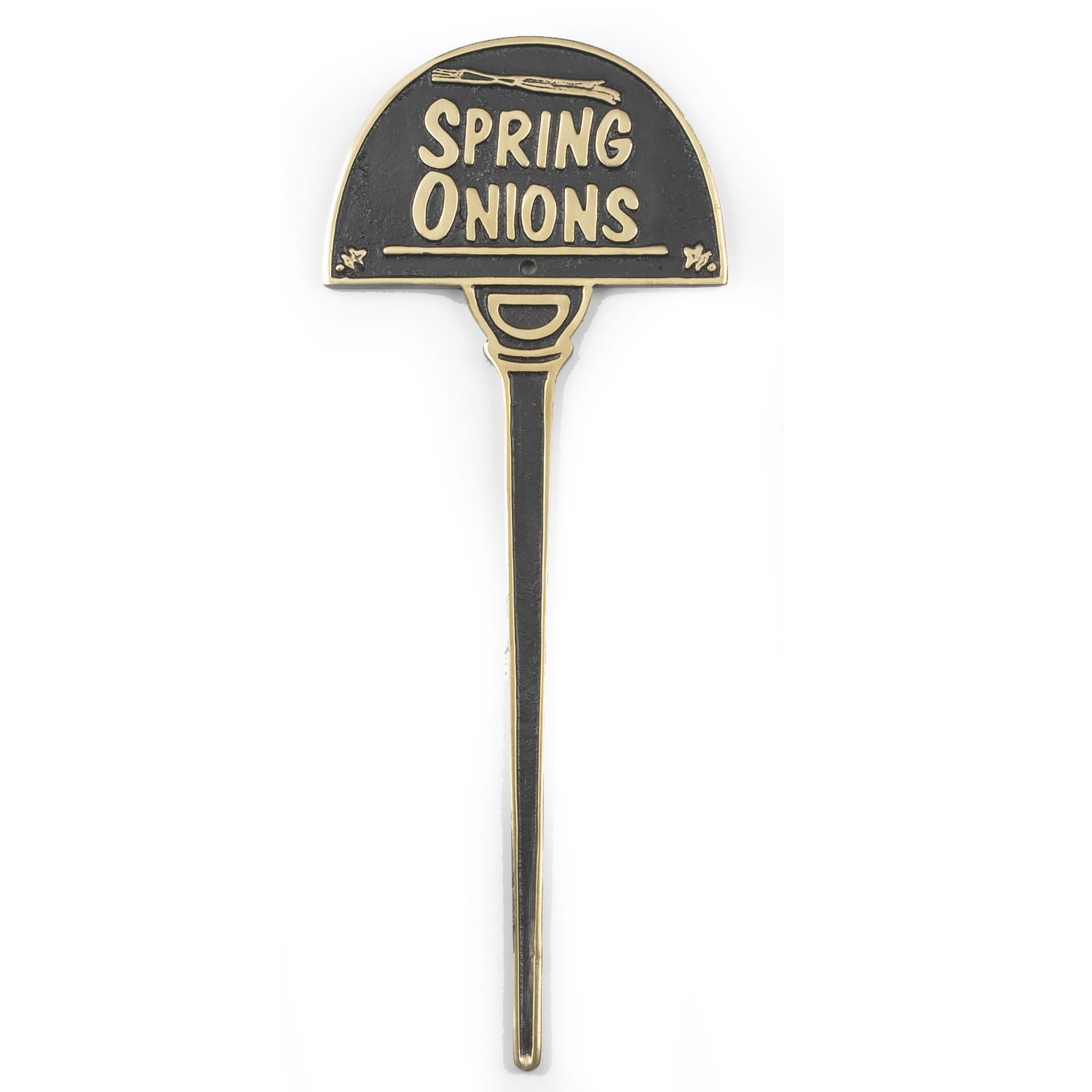 Cast Brass Garden Vegetable Signs - Spring Onions