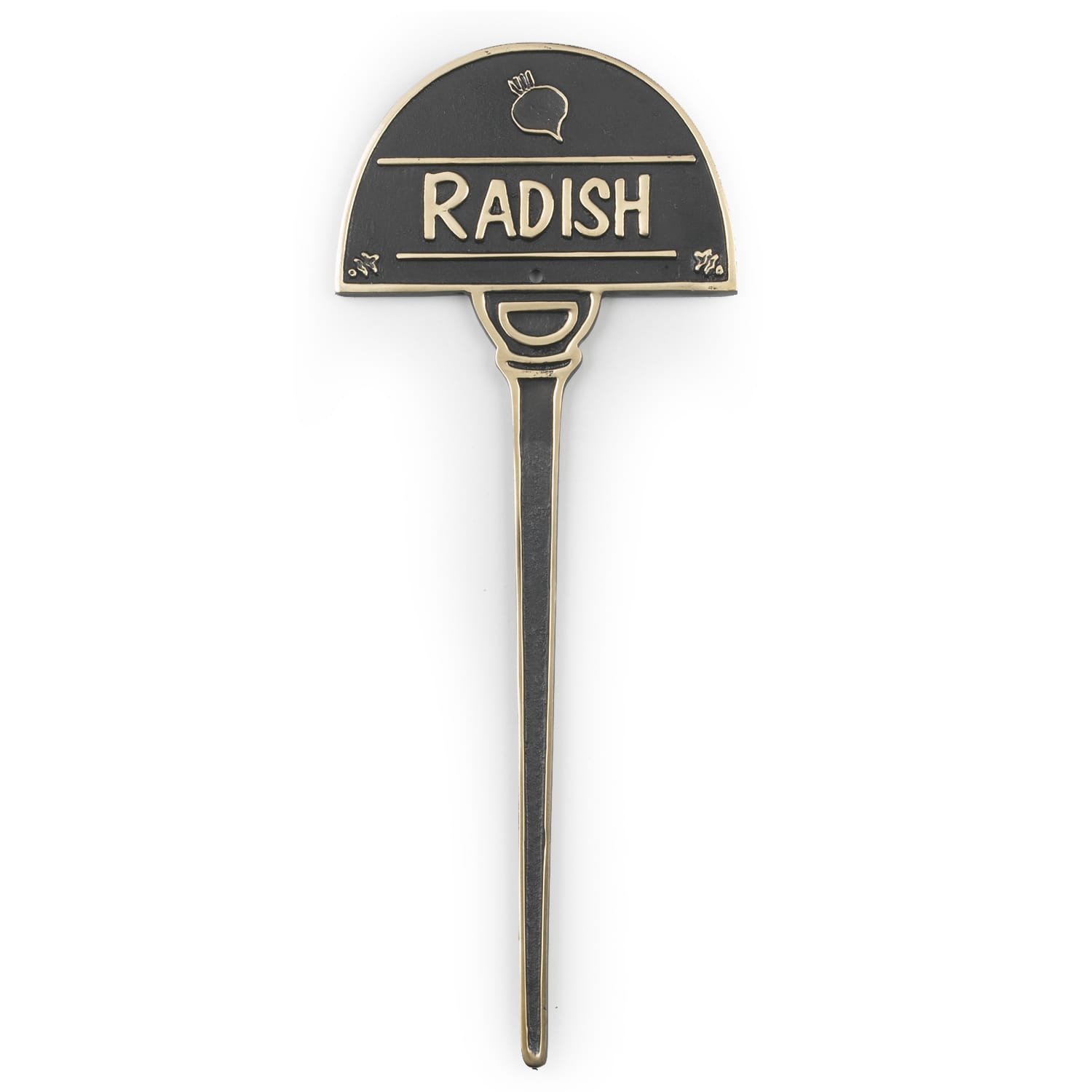 Cast Brass Garden Vegetable Signs - Radish