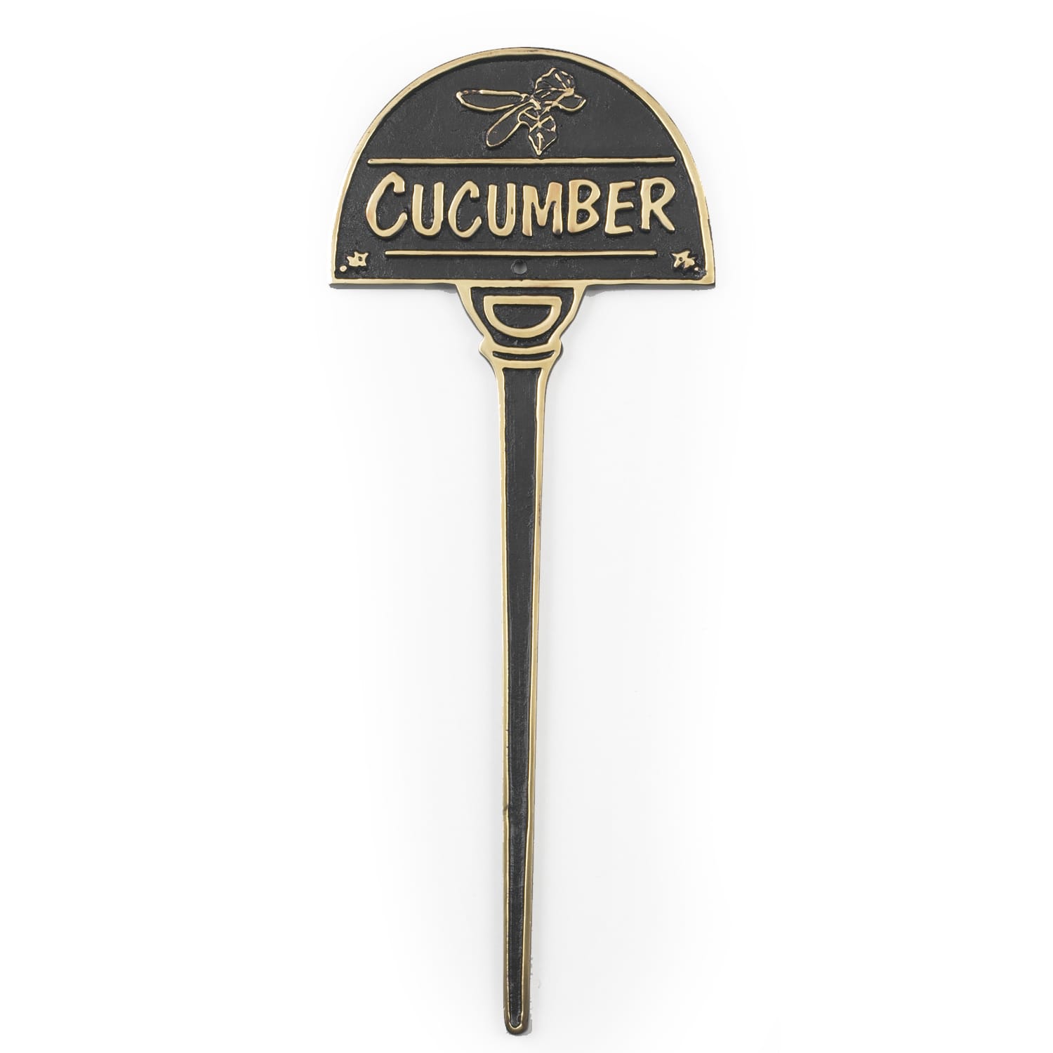 Cast Brass Garden Vegetable Signs - Cucumber