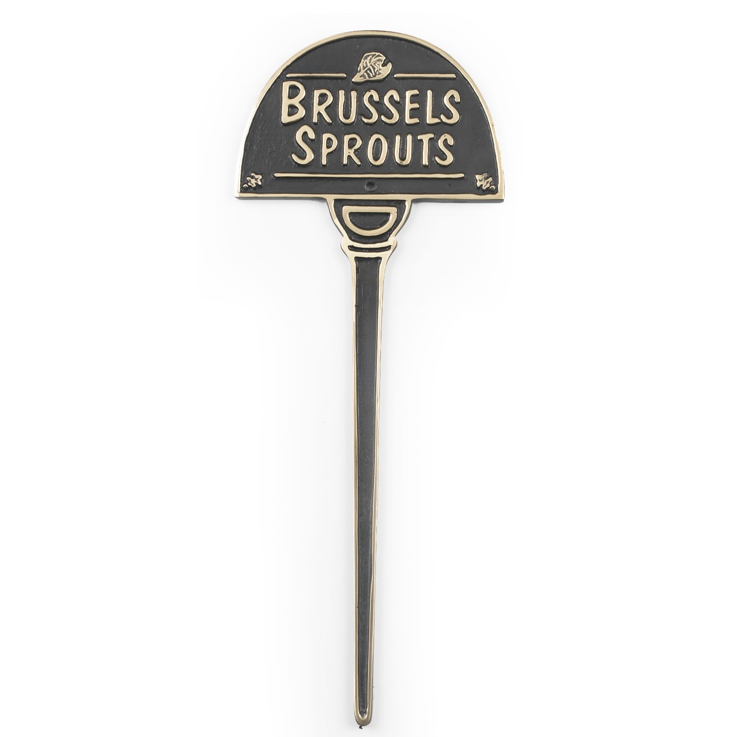 Cast Brass Garden Vegetable Signs - Brussel Sprouts