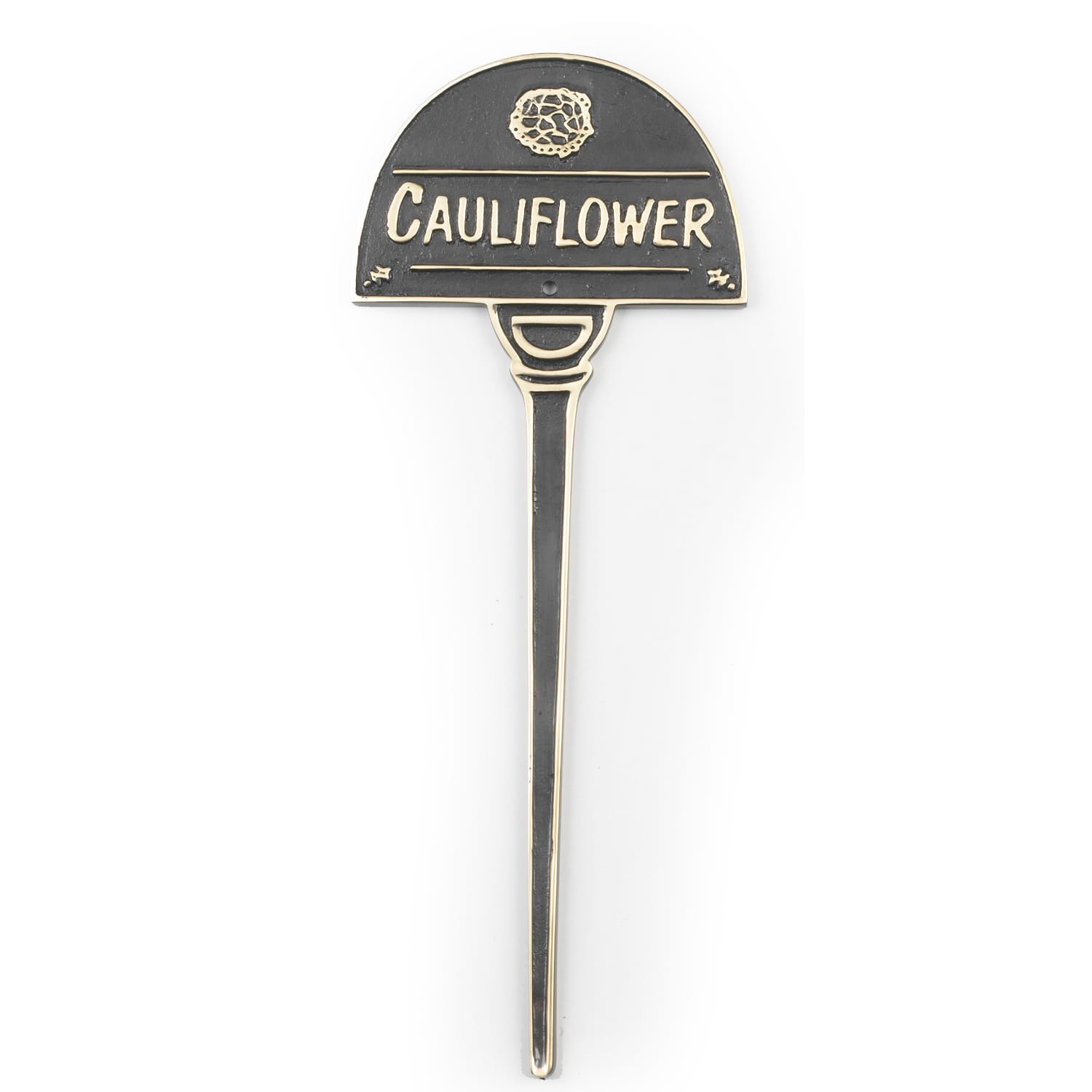 Cast Brass Garden Vegetable Signs - Cauliflower