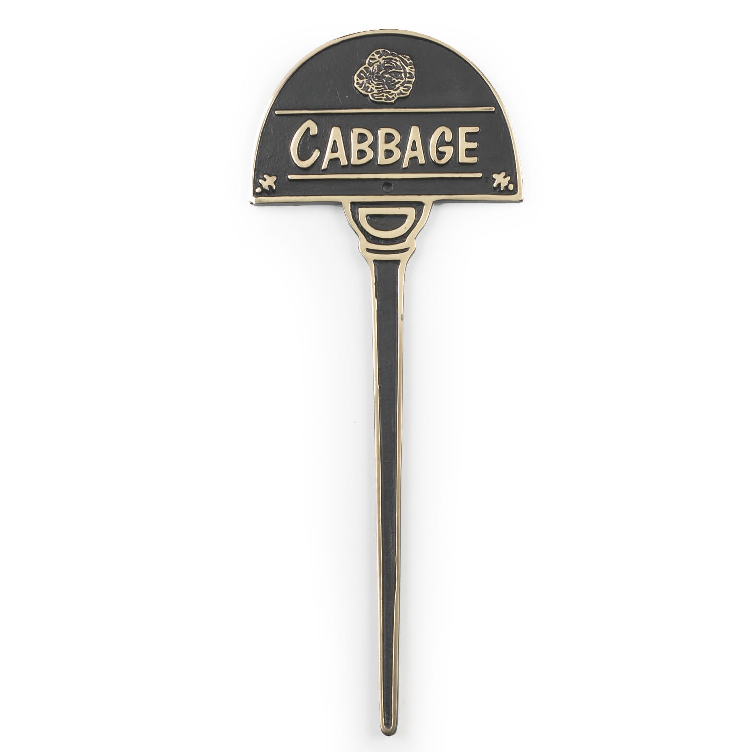 Cast Brass Garden Vegetable Signs - Cabbage