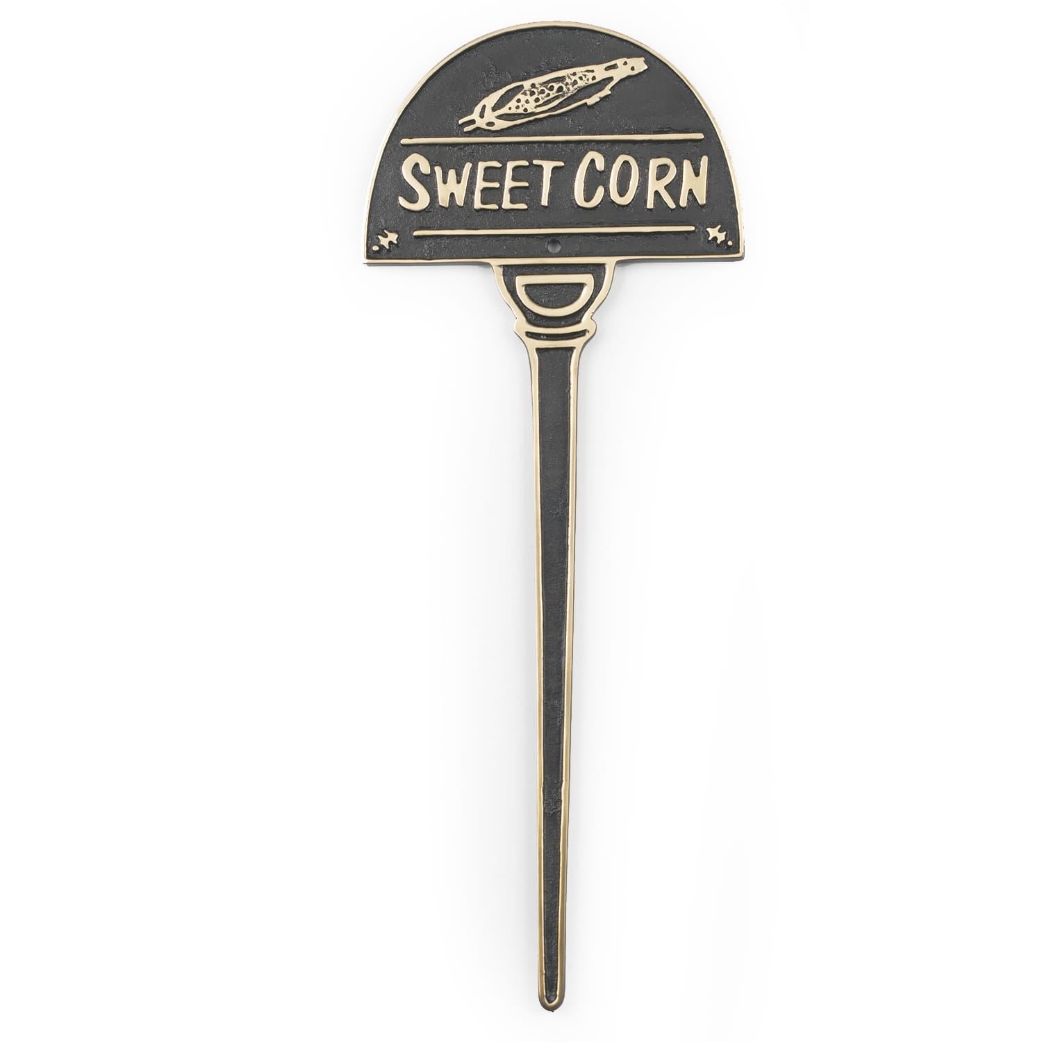 Cast Brass Garden Vegetable Signs - Sweet Corn