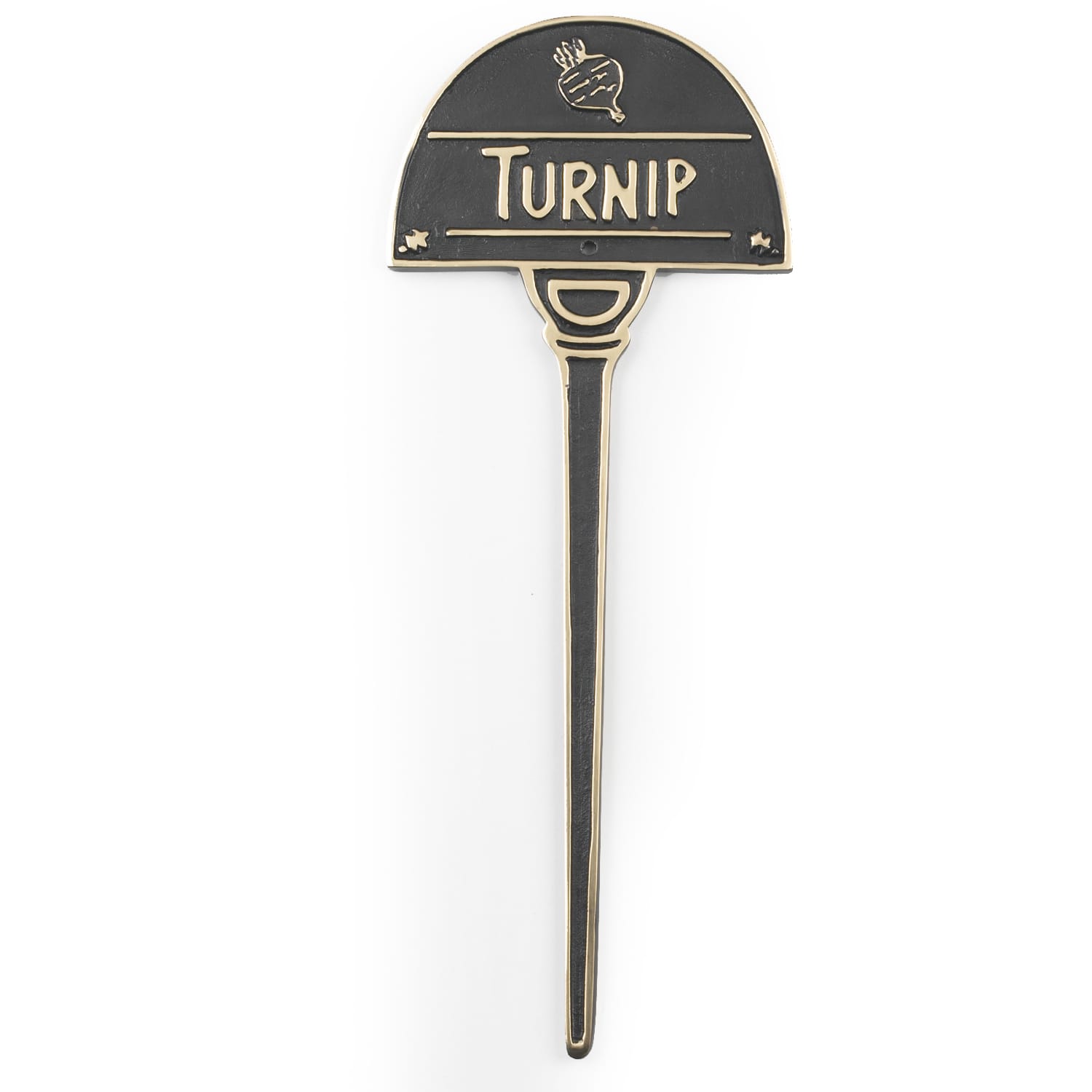 Cast Brass Garden Vegetable Signs - Turnip