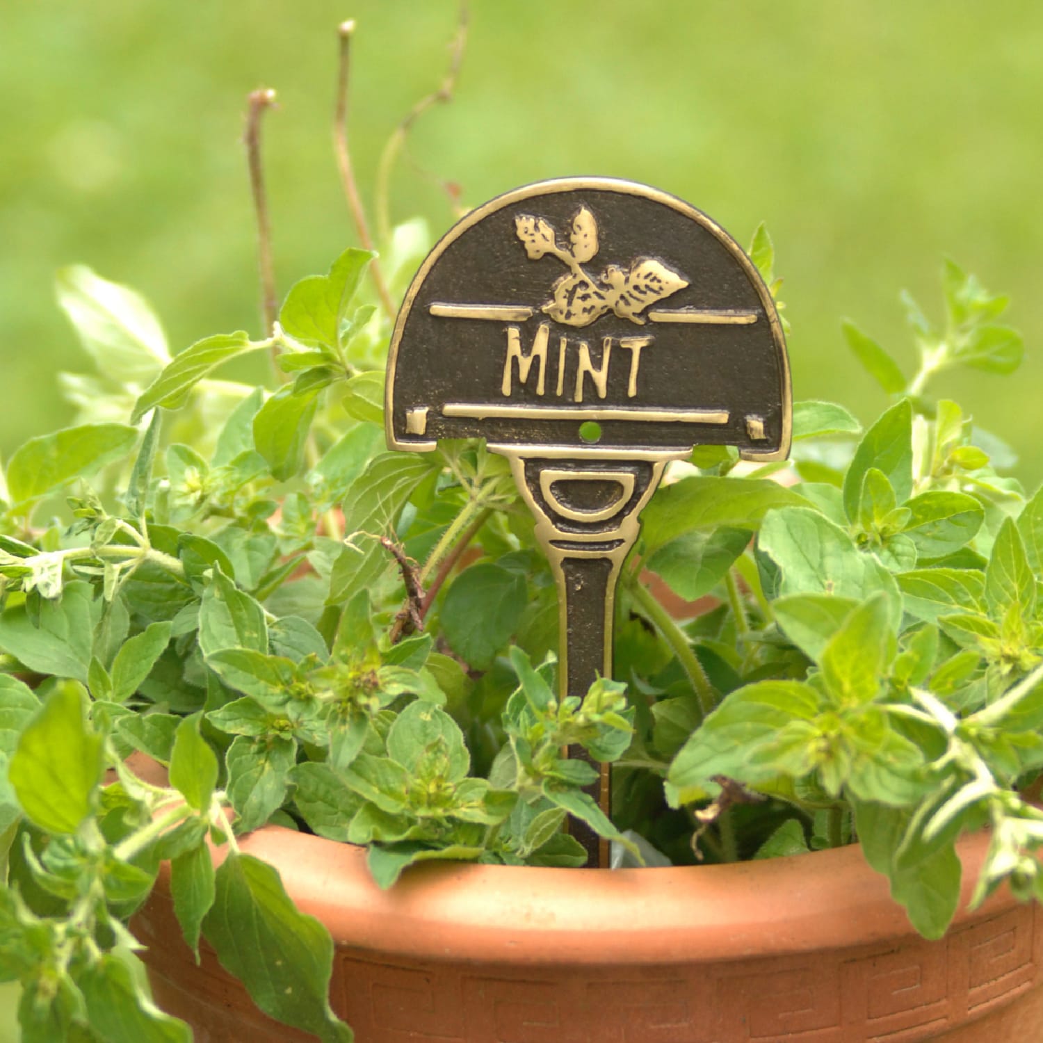 Solid Brass Herb Sign - Mint Sign