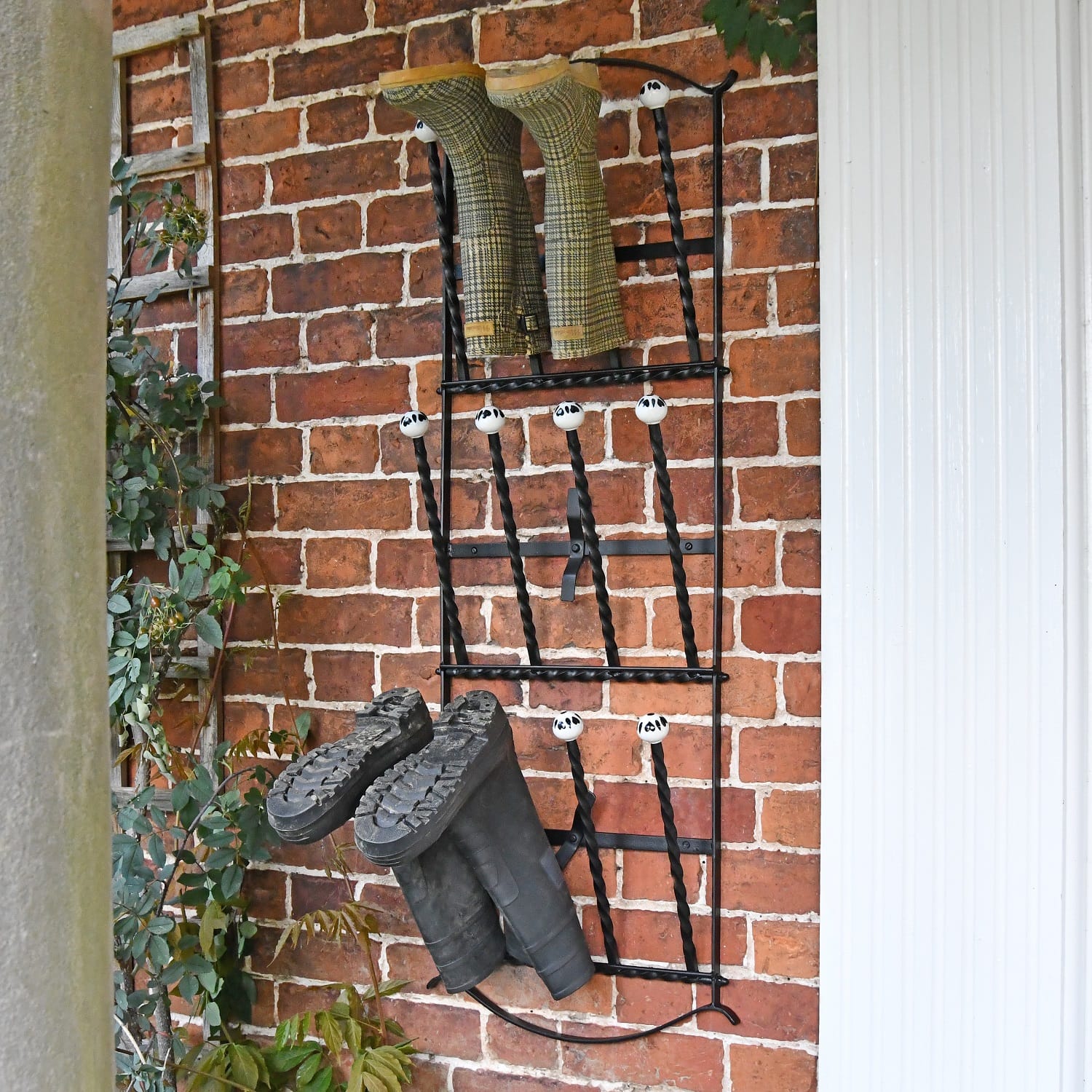 6 Pair Wall Mounted Boot Rack - Black