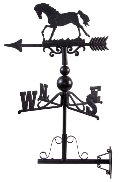 Large Black Iron Prancing Horse Weathervane