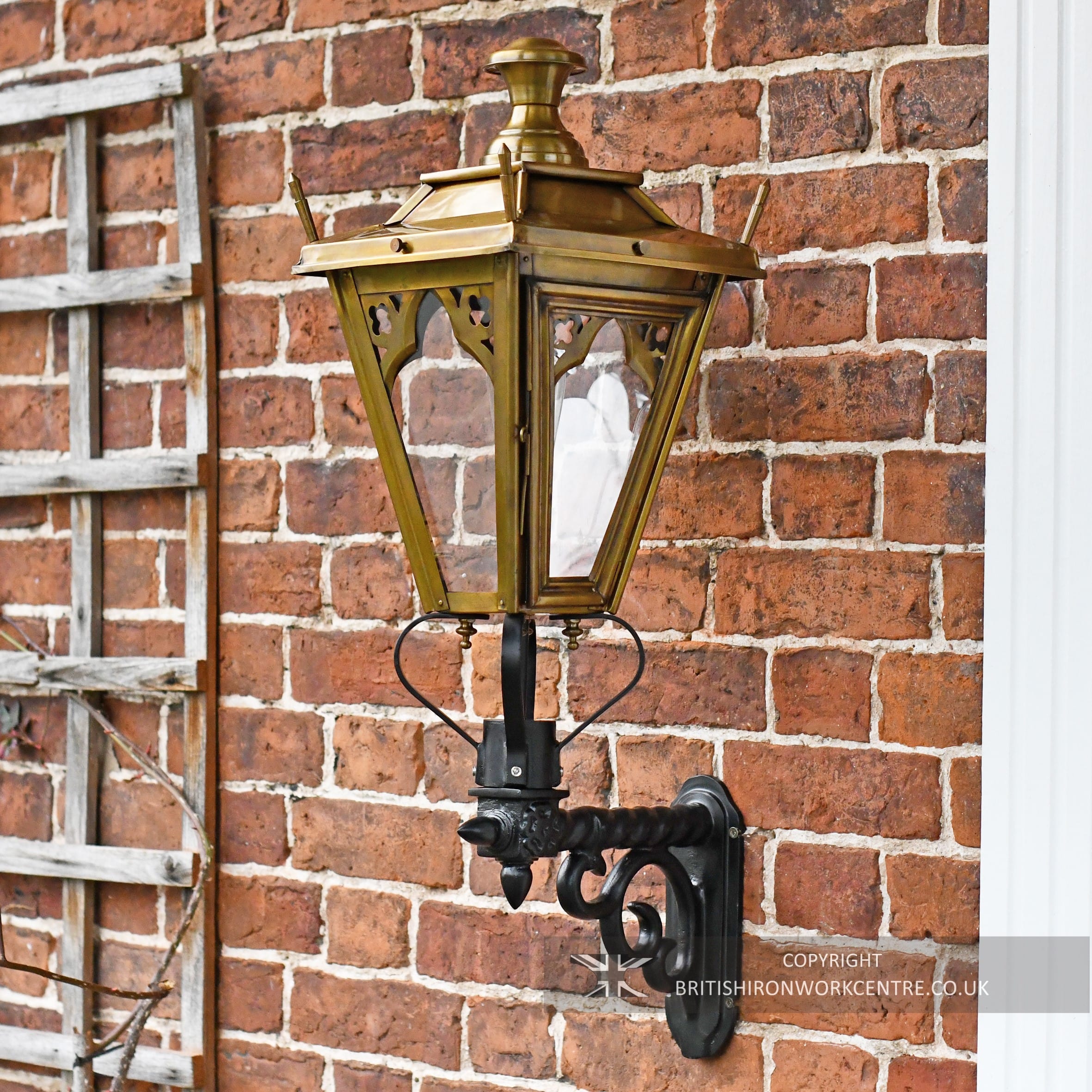 Gothic Brass Lantern on Royale Bracket