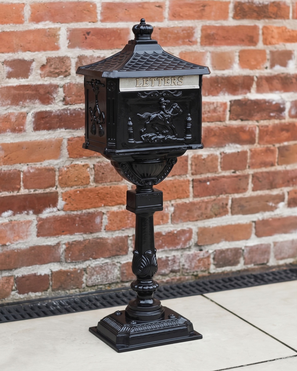 "The Westminster" Midnight Black Freestanding Post Box
