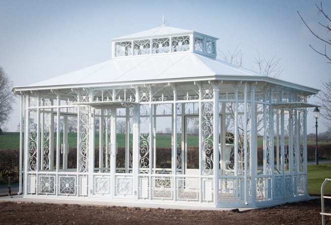 'Rosebride Manor' Large White Garden Gazebo Structure