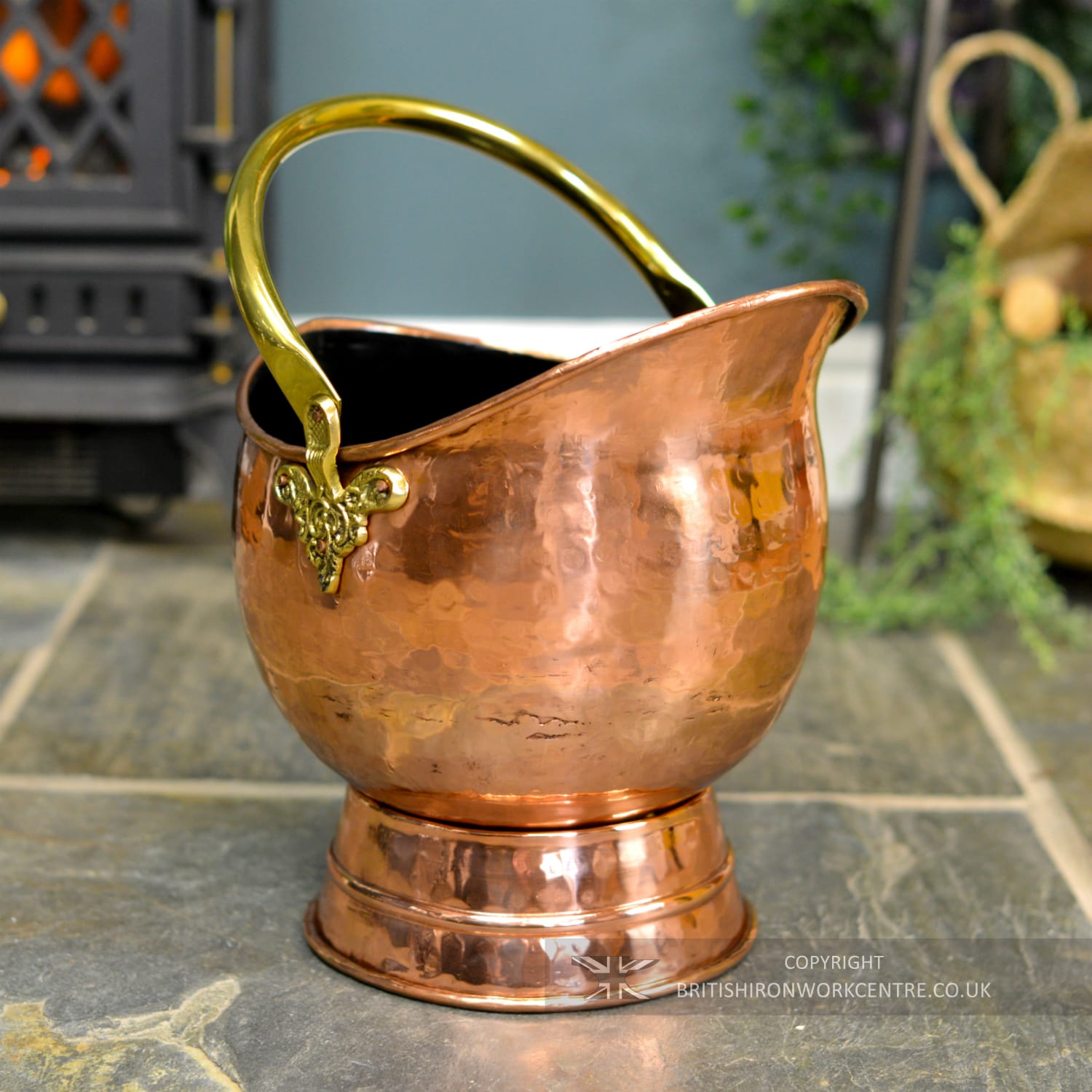 Copper & Brass Fireplace Scuttle - 46cm