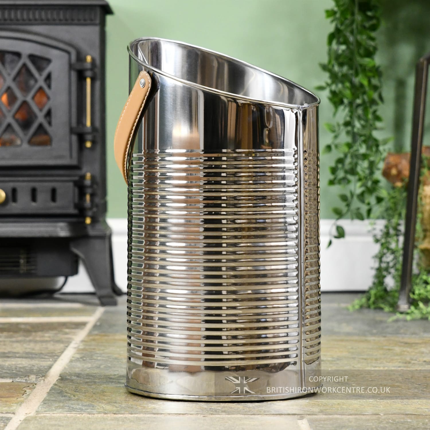 Stainless Steel Ribbed Coal Hod