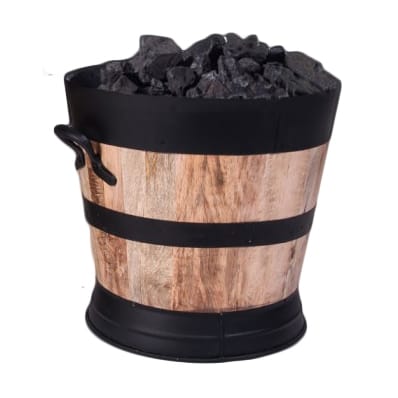 Wooden & Iron Fuel Store - 35.5cm