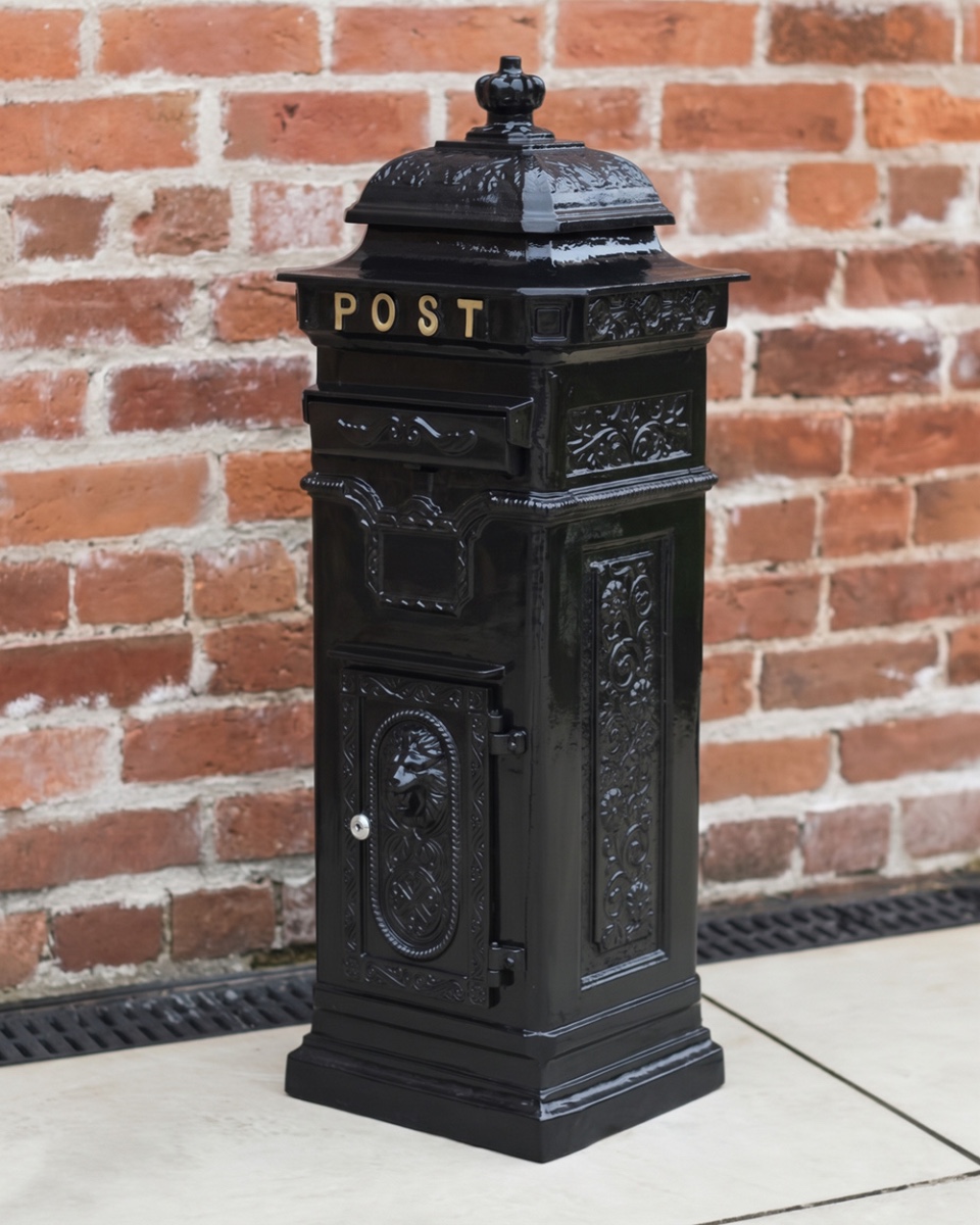 Deluxe Buckingham Pillar Box in Black