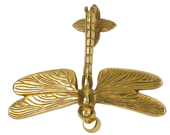 Dragon Fly Door Knocker In Polished Brass