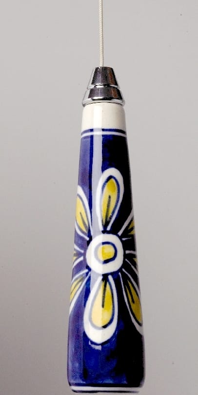 "Ocean Blooms" Blue and Yellow Hand Painted Light Pull