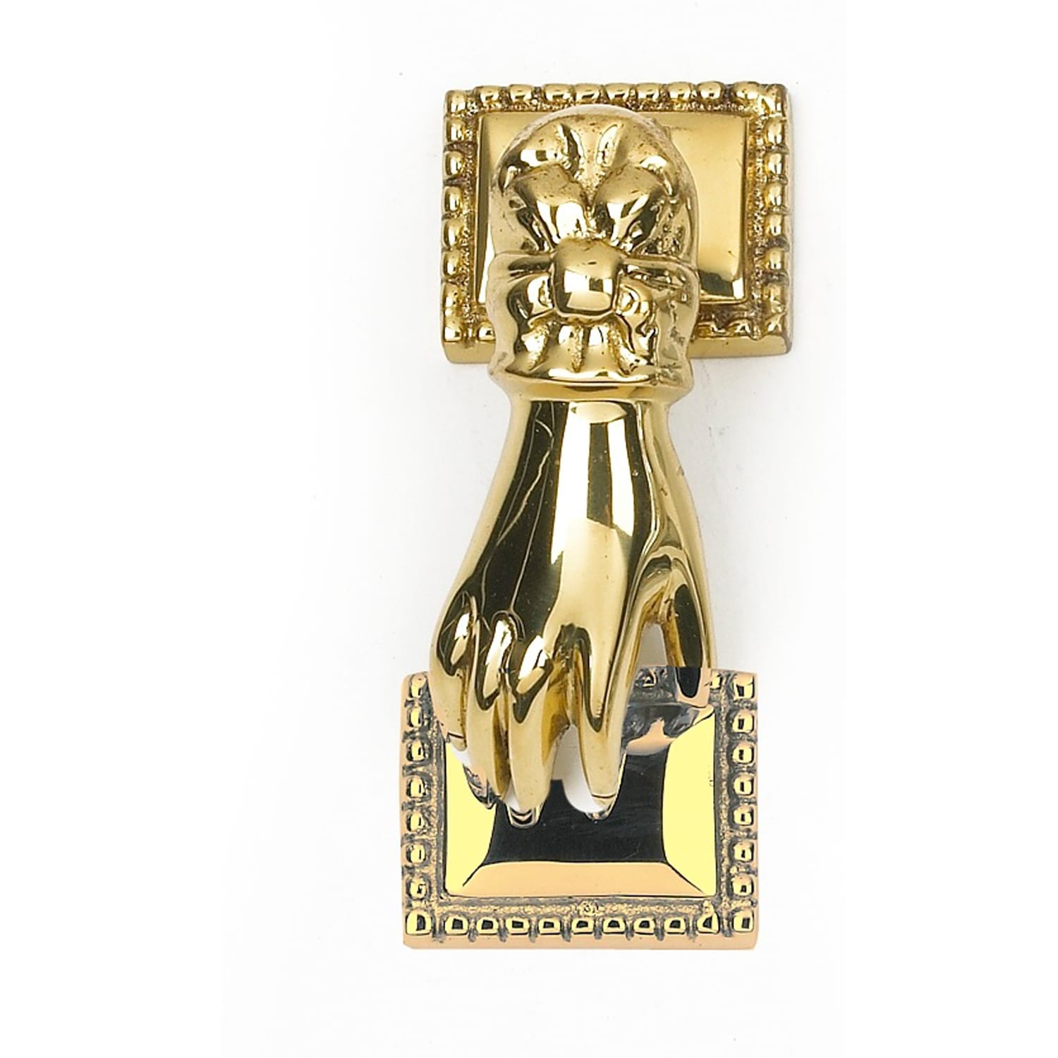 Traditional Hand Door Knocker In Polished Brass