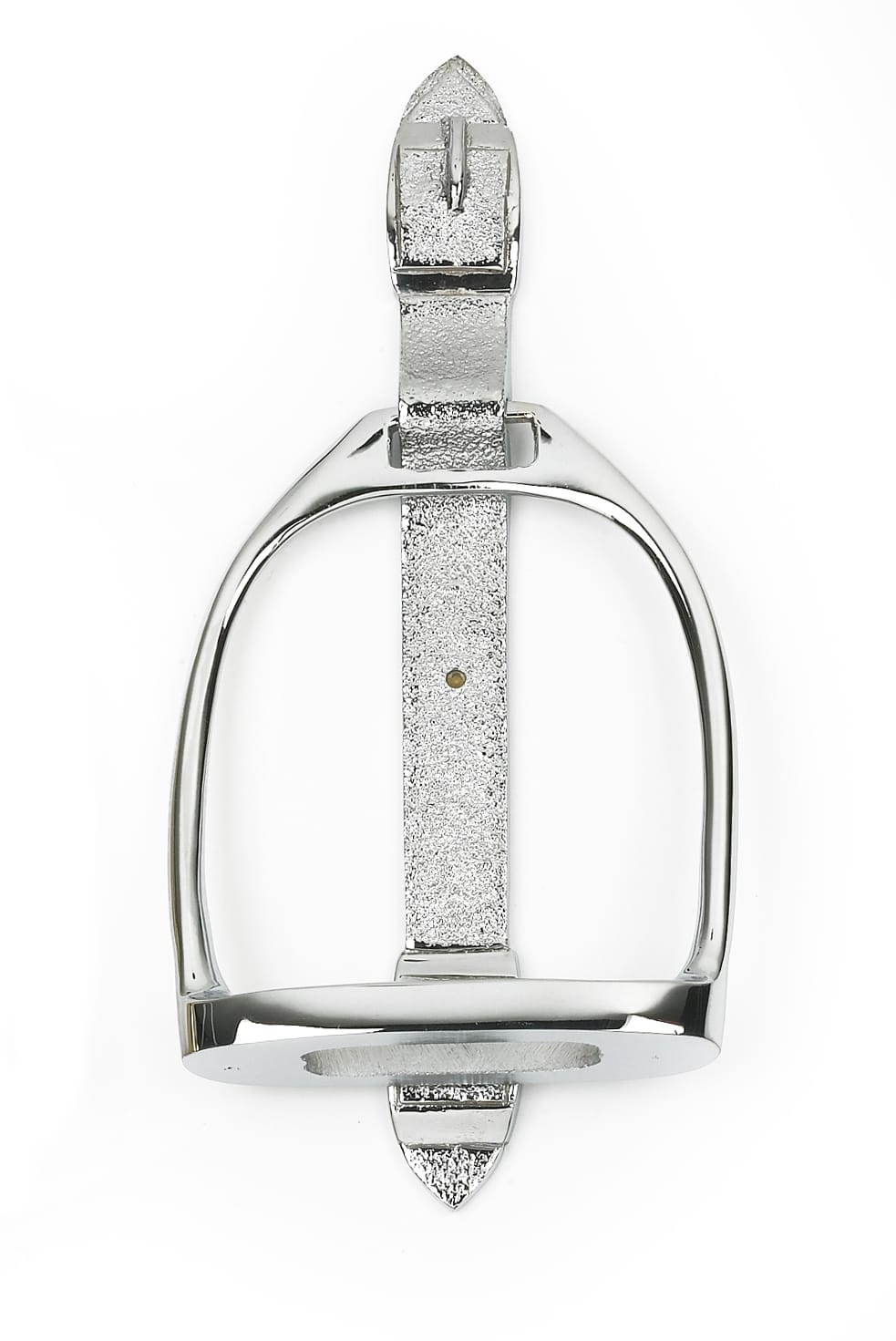 Horse Saddle Stirrup Door Knocker In Bright Chrome
