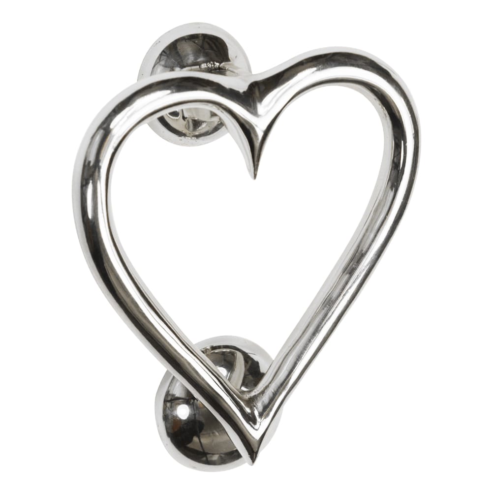 Bright Chrome Heart Door Knocker