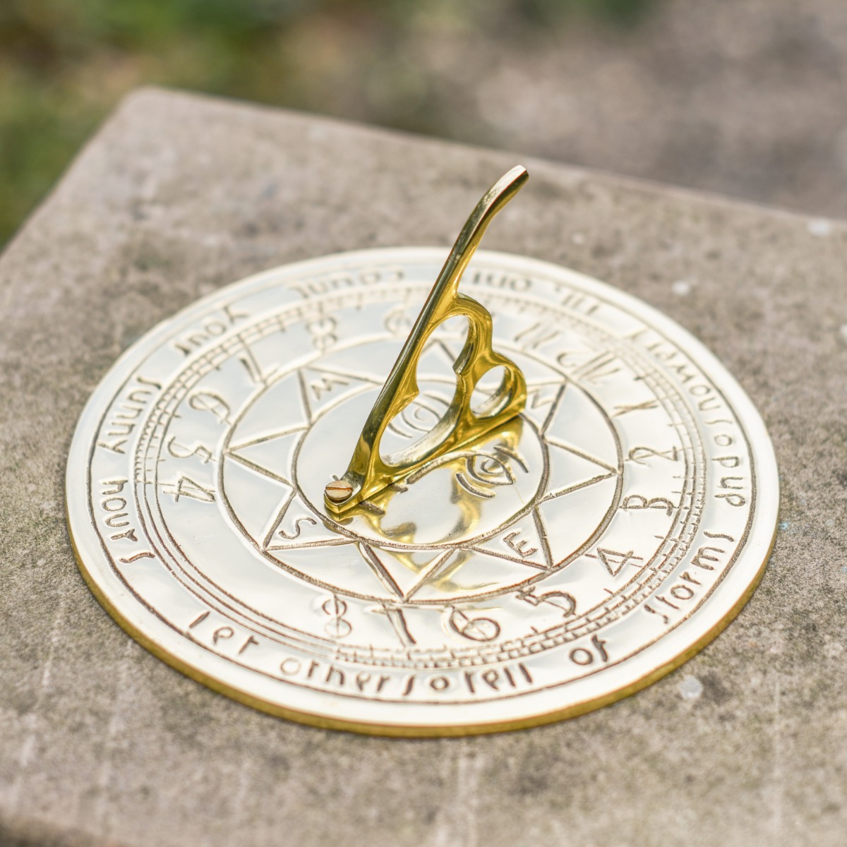'Apollo' Sundial In Polished Brass