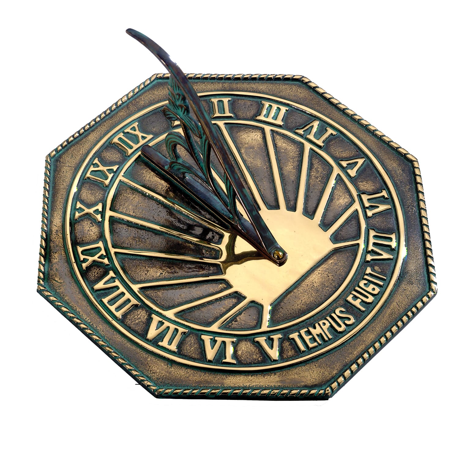 Tempus Fugit Sundial In Antique Brass