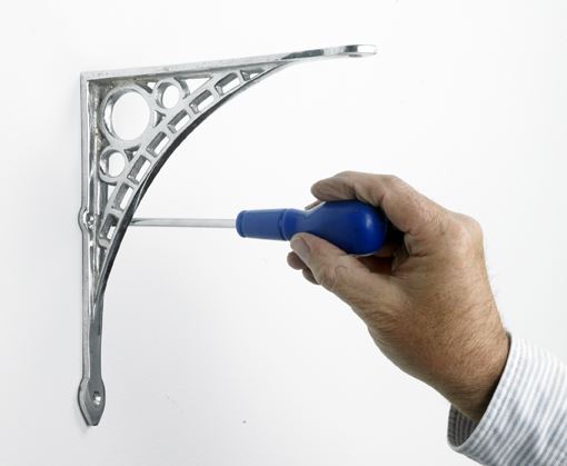 'Iron Bridge' Shelf Bracket - Bright Chrome 33 x 33cm