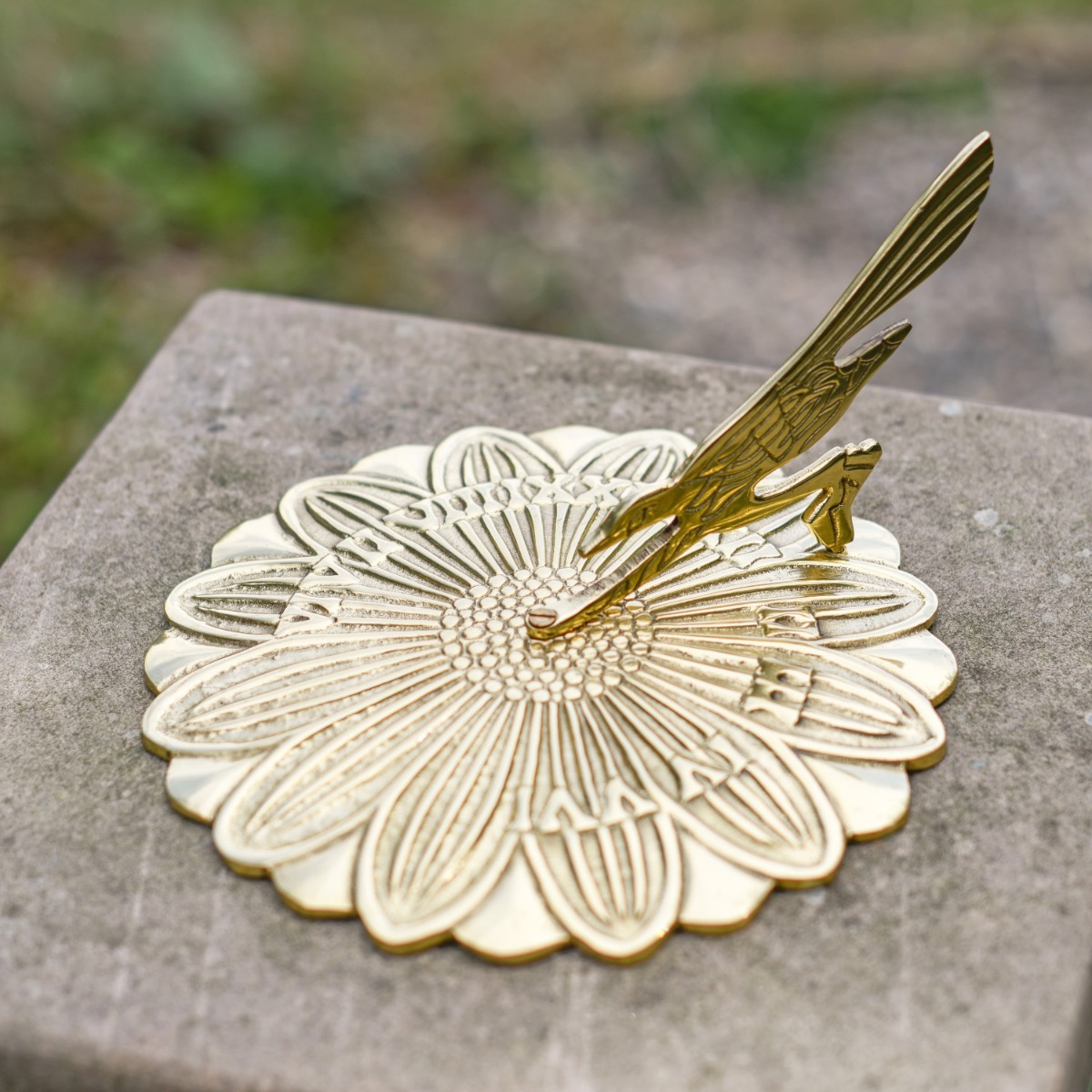 Polished Brass Sunflower Sundial