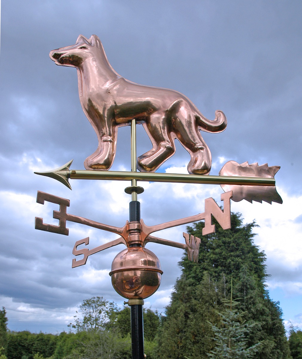 Polished Copper Dog Weathervane
