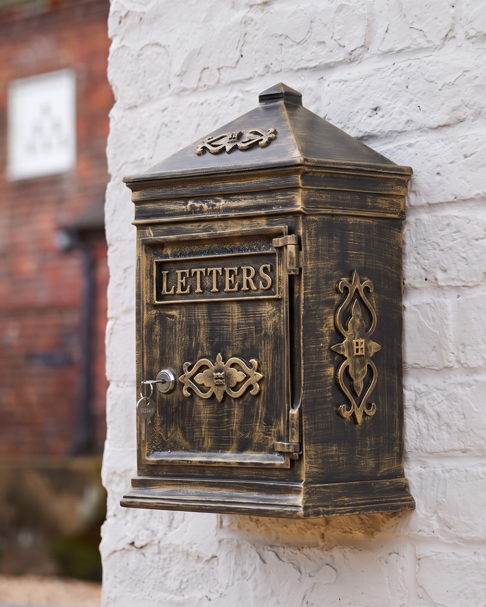 The Hardwick Post Box In Antique Bronze