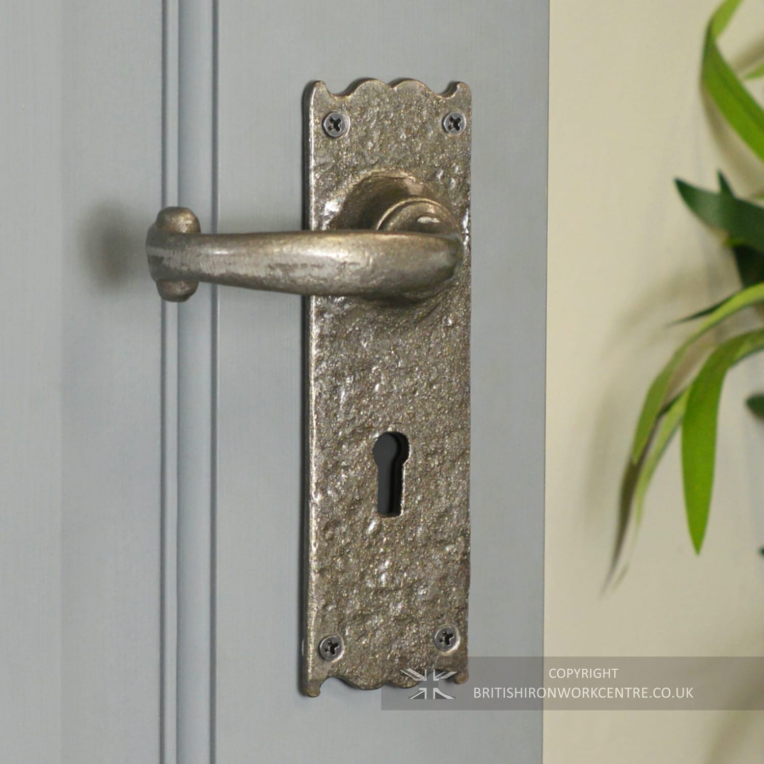 The Forge "Castle" Lever Handle in Antique Pewter