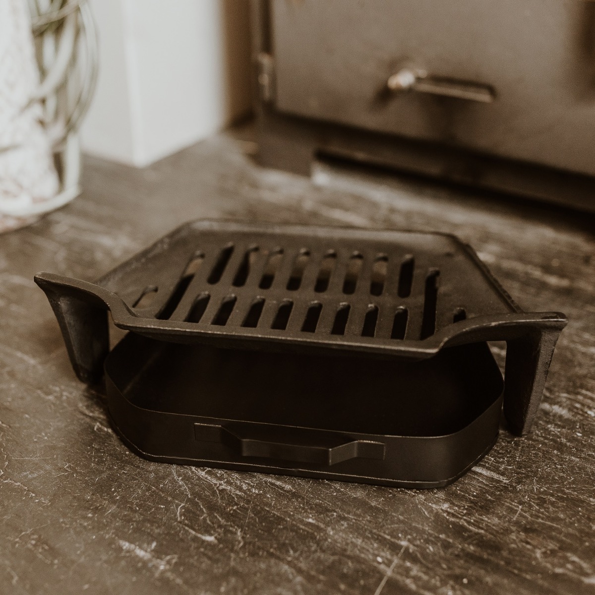 Cast Iron Fire Grate & Ash Pan