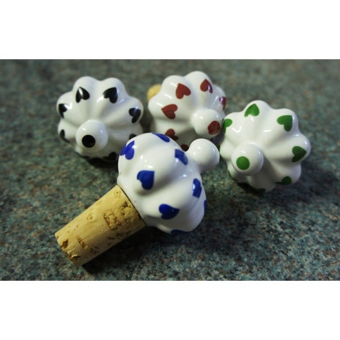 Ceramic Bottle Stoppers With Heart Detail