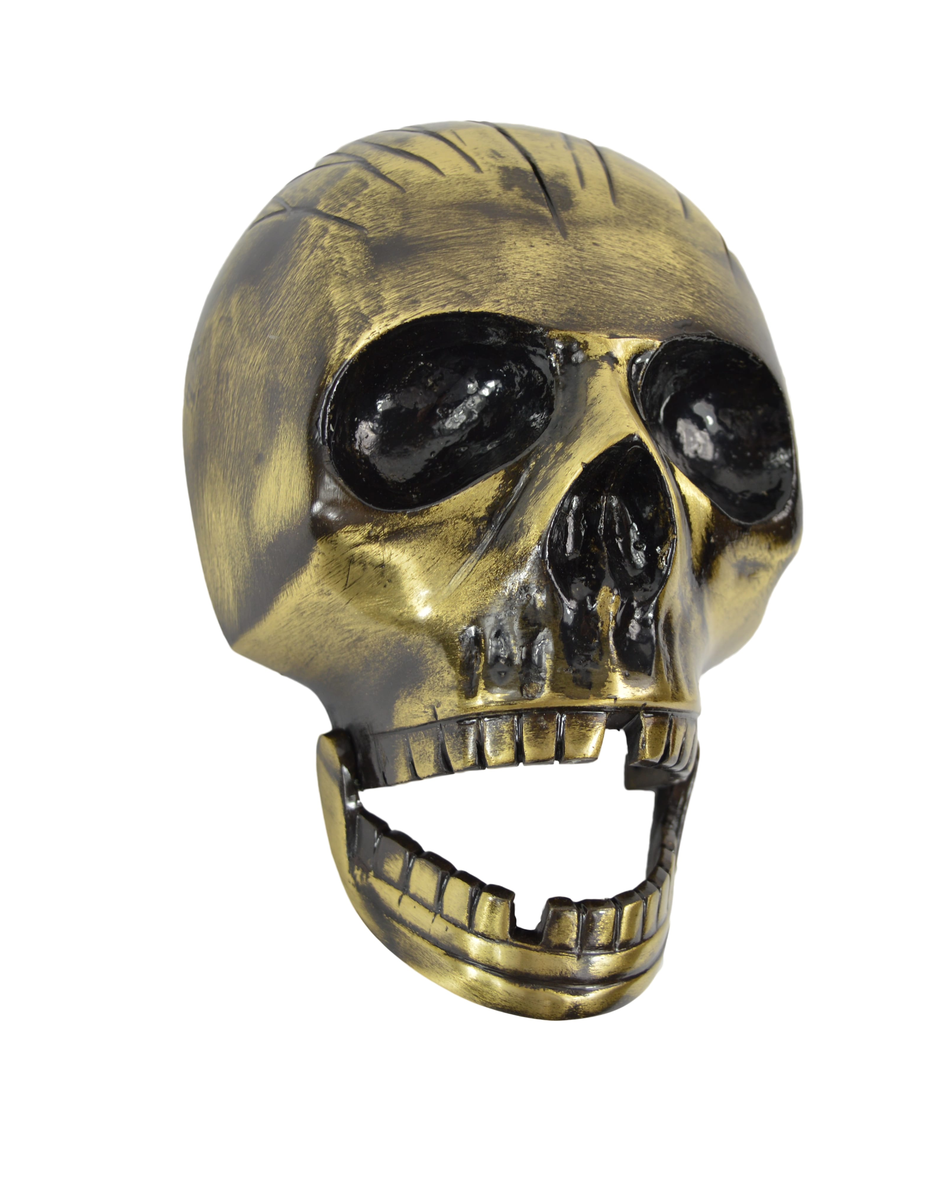 Skull Door Knocker In Antique Brass