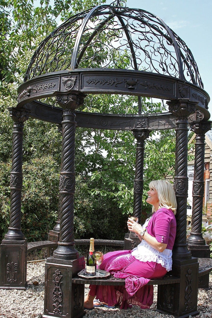 Deluxe Calistas Acropolis Cast Iron Gazebo In Midnight Black